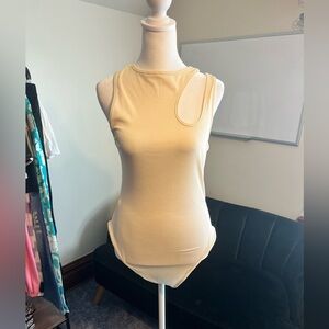 3/$15 Women's Cream Sleeveless Bodysuit